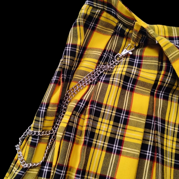 Hot Topic Yellow Plaid Mini Skirt - Picture 5 of 7